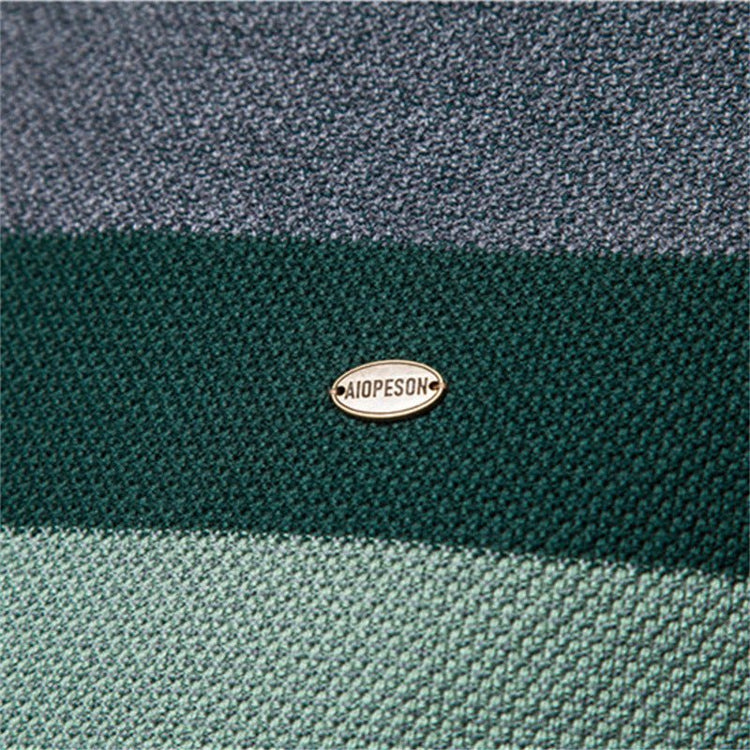 New Round Neck Men's Sweater Men's Long Sleeve 2024 Splicing Autumn and Winter Sweater Stripesd Men's Knitwear Casual Fashion - Premium Fitness & Activewear