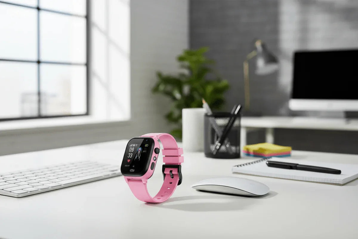 NNEOBA Child Safety Smart Watch Pink with GPS Tracking, SOS Alert, and HD Video Calling - Allen-Fitness