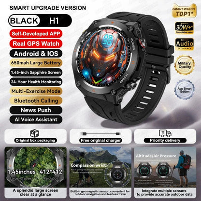 NNEOBA GPS Sports Smart Watch Black - Allen - Fitness