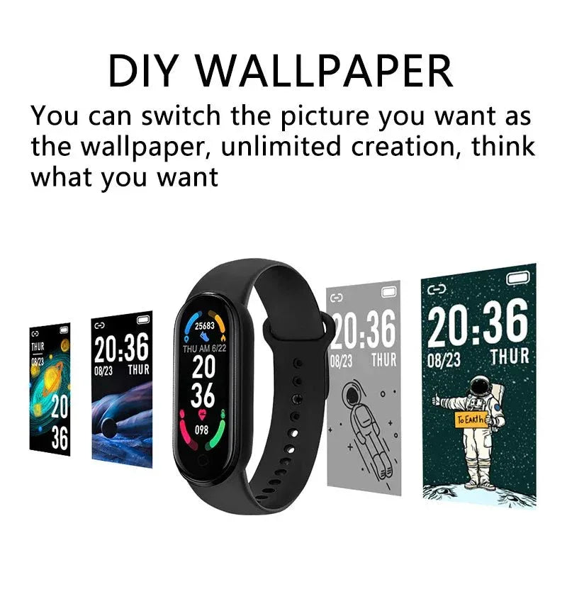 NNEOBA Smart Fitness Bracelet Watch Black - Heart Rate, Blood Pressure Monitoring &amp; Waterproof IP67 - Allen-Fitness