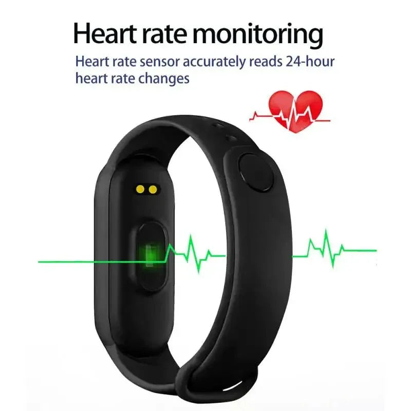 NNEOBA Smart Fitness Bracelet Watch Black - Heart Rate, Blood Pressure Monitoring &amp; Waterproof IP67 - Allen-Fitness