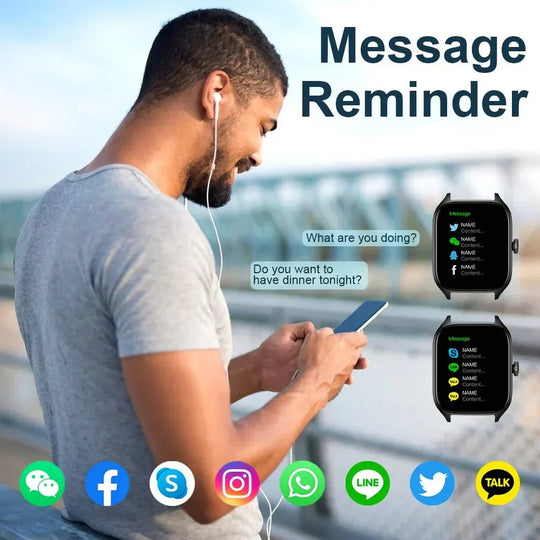 NNEOBA Smart Watch Fitness Tracker Black with Bluetooth Calling, Music Control &amp; Multi-Sport Modes - Allen-Fitness