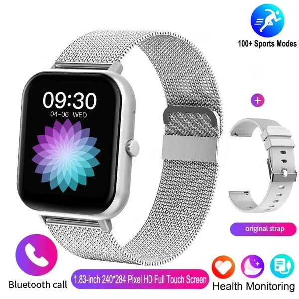 NNEOBA Smart Watch Fitness Tracker Silver - HD Bluetooth Calling, Health Monitoring, IP68 Waterproof