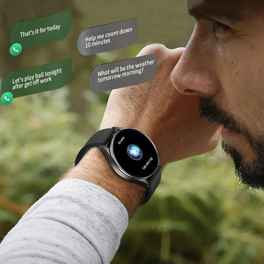 NNEOBA Smart Watch Health Monitor Black - 1.32" HD Display, Bluetooth Calling, Multi-Sport Tracking - Allen-Fitness