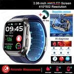 NNEOBA Sports Smart Watch Blue - 2.06" AMOLED Display, Blood Pressure Monitoring, Bluetooth 5.3 - Allen-Fitness