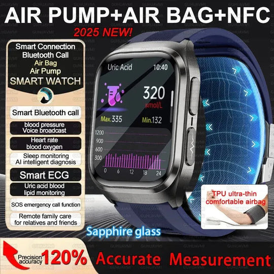 NNEOBA Sports Smart Watch Blue - 2.06" AMOLED Display, Blood Pressure Monitoring, Bluetooth 5.3 - Allen-Fitness