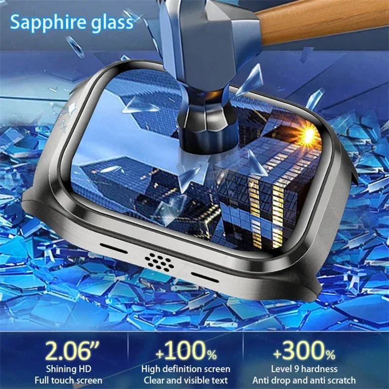 NNEOBA Sports Smart Watch Blue - 2.06" AMOLED Display, Blood Pressure Monitoring, Bluetooth 5.3 - Allen-Fitness