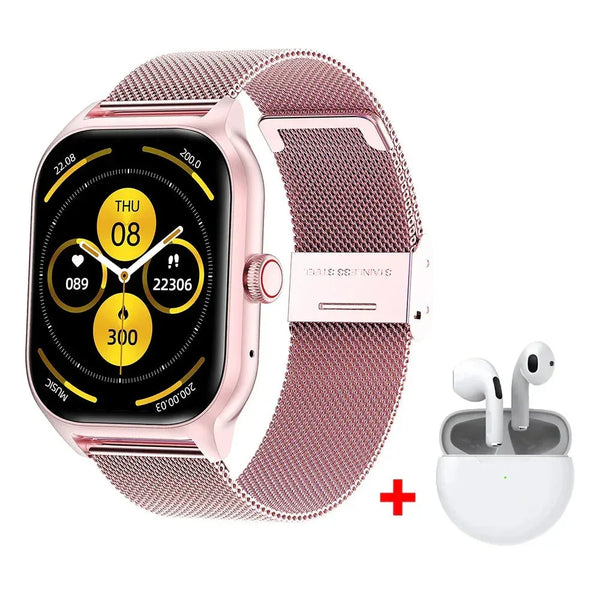 NNEOBA Sports Smart Watch Bluetooth Pink - 2.01" HD Touch Display, Health Tracking & Smart Notifications