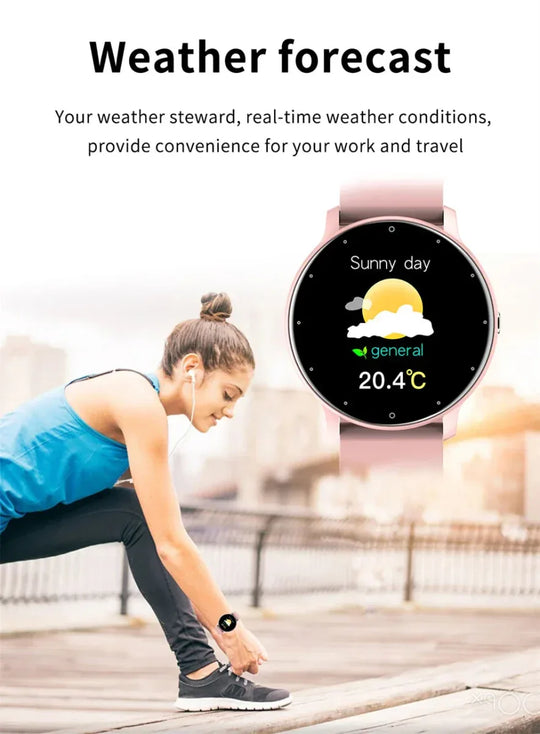 NNEOBA Waterproof Sports Smart Watch Pink - Bluetooth Calling, Heart Rate &amp; Health Tracker - Allen-Fitness