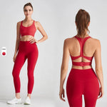 ODM Red Open Back Fitness Top Hook and Eye Closure Sports Women Yoga Bra - Allen-Fitness