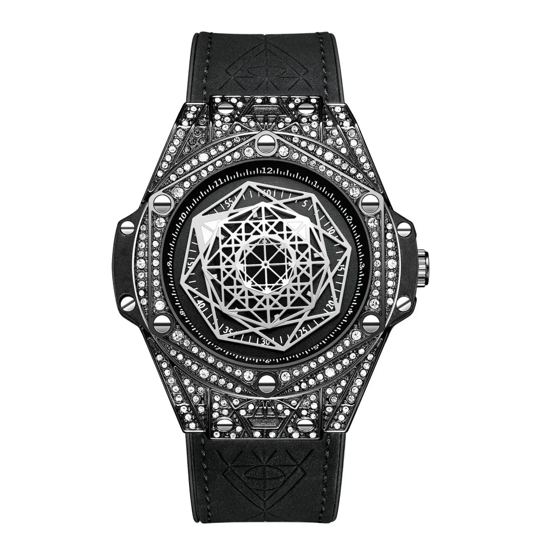 ONOLA Waterproof Sports Watch for Men - Quartz Diamond Clock with Leather Belt - Allen-Fitness