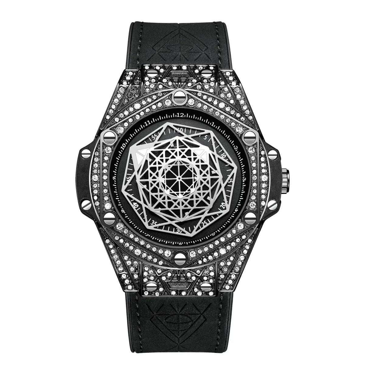 ONOLA Waterproof Sports Watch for Men - Quartz Diamond Clock with Leather Belt - Allen-Fitness