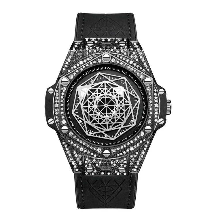 ONOLA Waterproof Sports Watch for Men - Quartz Diamond Clock with Leather Belt - Allen-Fitness