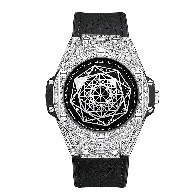 ONOLA Waterproof Sports Watch for Men - Quartz Diamond Clock with Leather Belt - Allen-Fitness