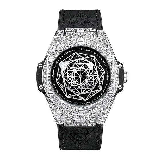 ONOLA Waterproof Sports Watch for Men - Quartz Diamond Clock with Leather Belt - Allen-Fitness