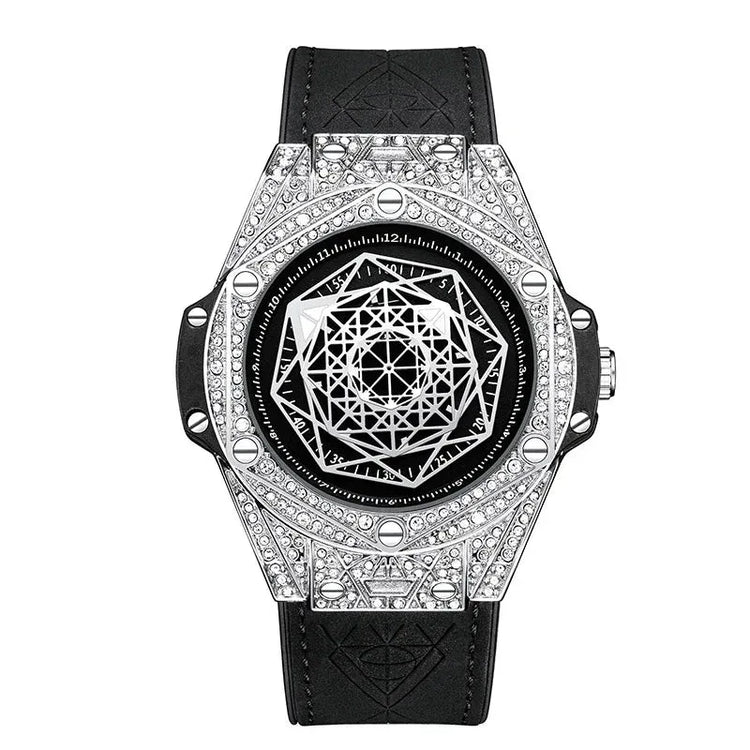 ONOLA Waterproof Sports Watch for Men - Quartz Diamond Clock with Leather Belt - Allen-Fitness