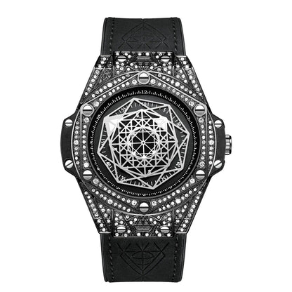 ONOLA Waterproof Sports Watch for Men - Quartz Diamond Clock with Leather Belt - Allen - Fitness