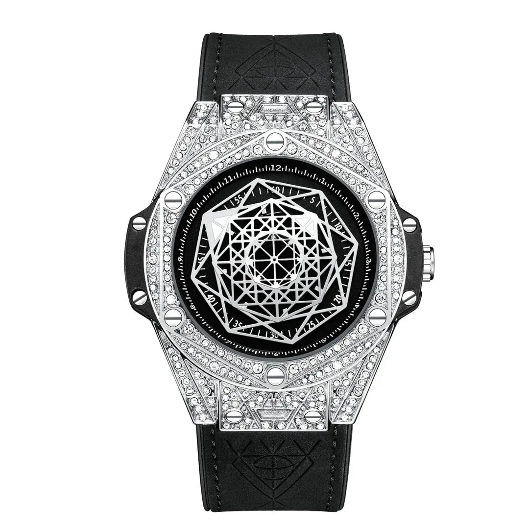 ONOLA Waterproof Sports Watch for Men - Quartz Diamond Clock with Leather Belt - Allen-Fitness