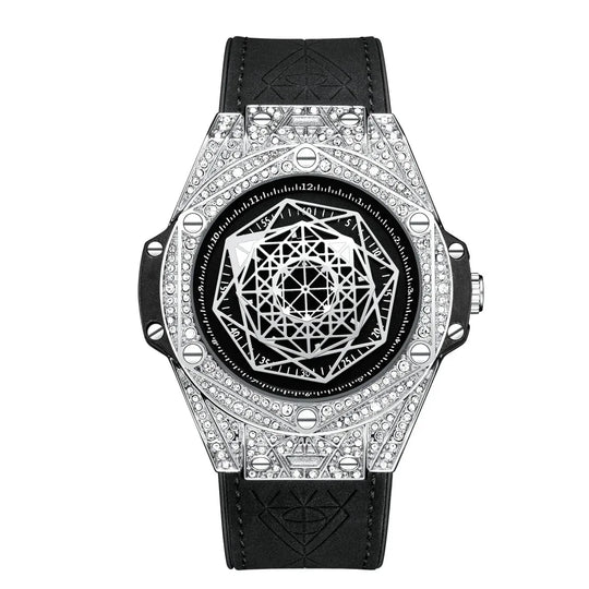 ONOLA Waterproof Sports Watch for Men - Quartz Diamond Clock with Leather Belt - Allen-Fitness
