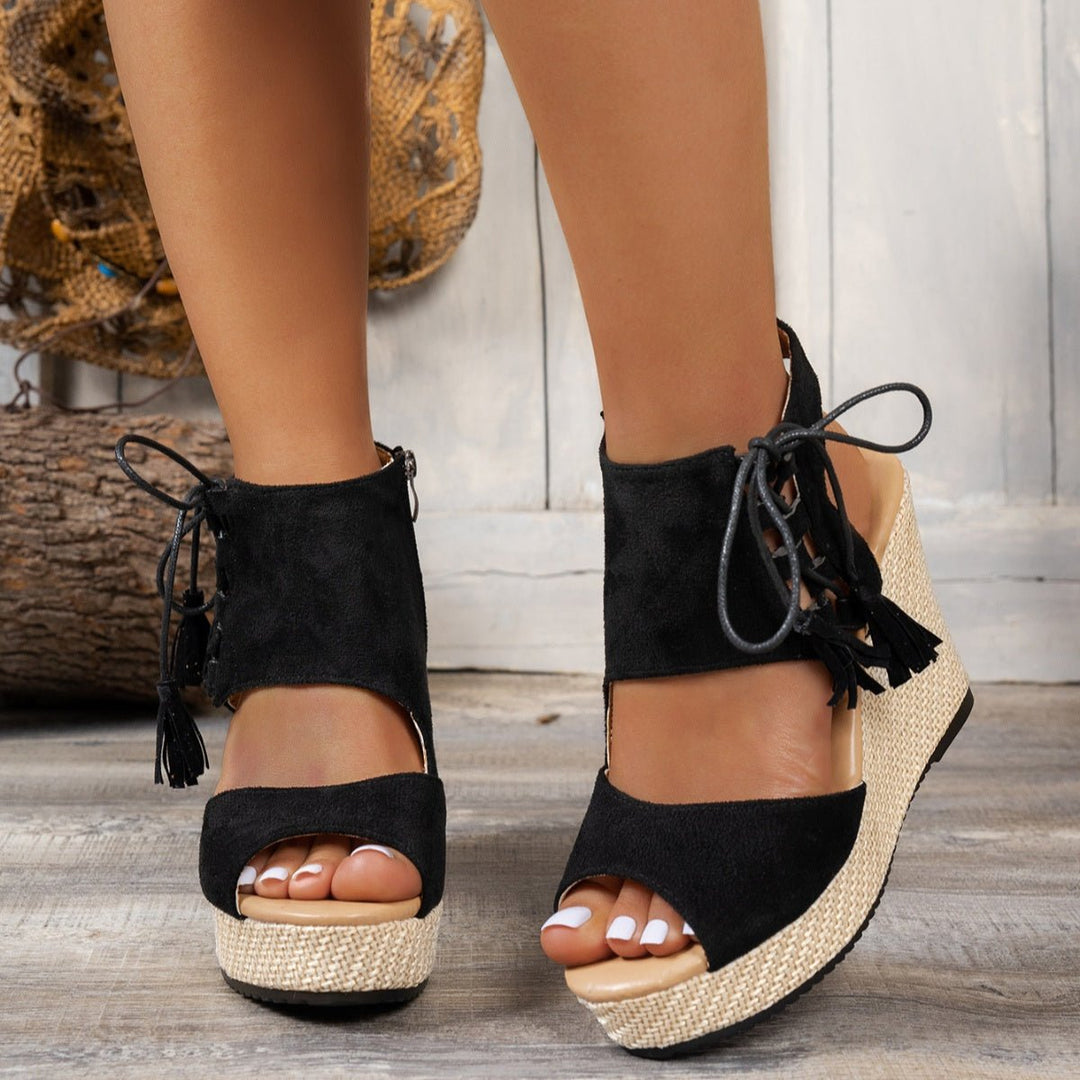 Women Open Toe Wedge Sandals For All Occasion - Allen-Fitness And Fashion Wear