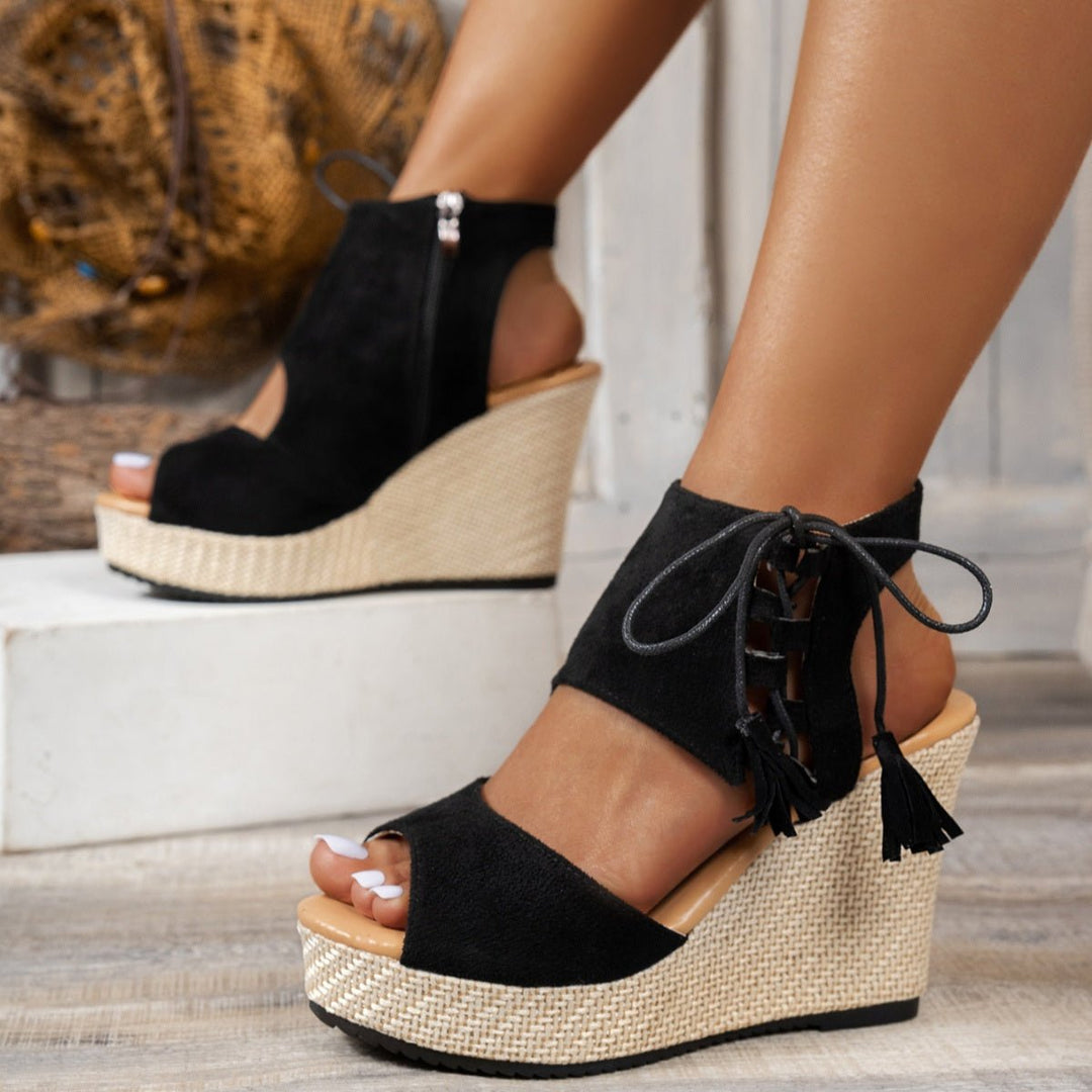 Women Open Toe Wedge Sandals For All Occasion - Allen-Fitness And Fashion Wear