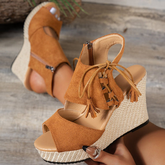 Women Open Toe Wedge Sandals For All Occasion - Allen-Fitness And Fashion Wear