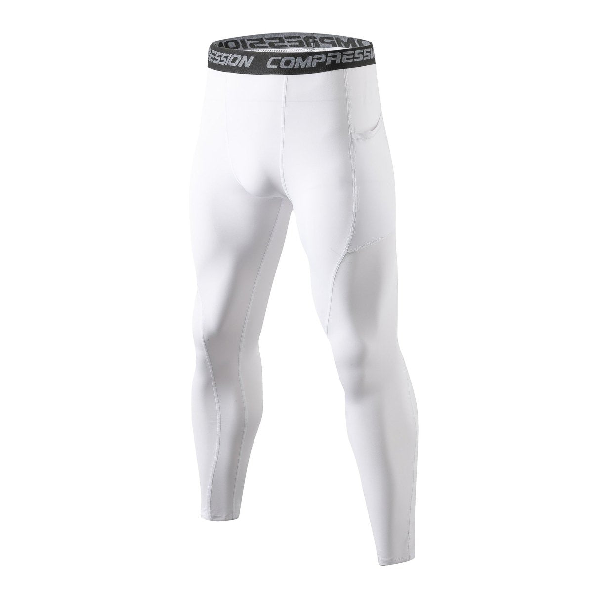 Patch Pocket Tight Pants Warm Fitness Pants Men's Quick-Drying Breathable Compression Pants Outdoor Cycling Running Leggings Sports Pants - Premium Fitness & Activewear