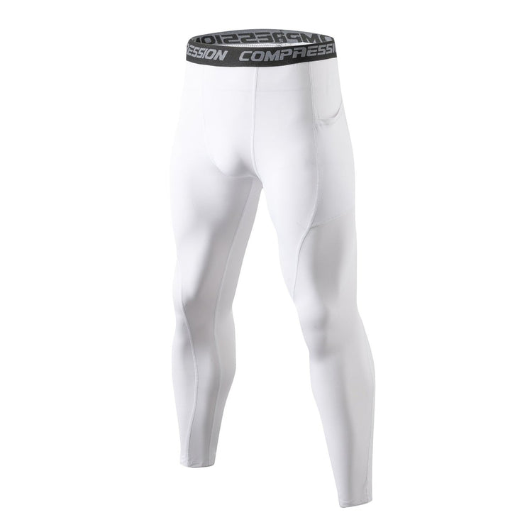 Patch Pocket Tight Pants Warm Fitness Pants Men's Quick-Drying Breathable Compression Pants Outdoor Cycling Running Leggings Sports Pants - Premium Fitness & Activewear