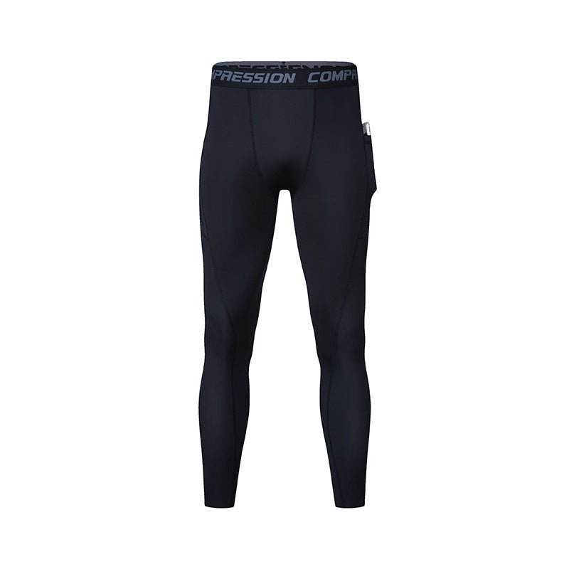 Patch Pocket Tight Pants Warm Fitness Pants Men's Quick-Drying Breathable Compression Pants Outdoor Cycling Running Leggings Sports Pants - Premium Fitness & Activewear