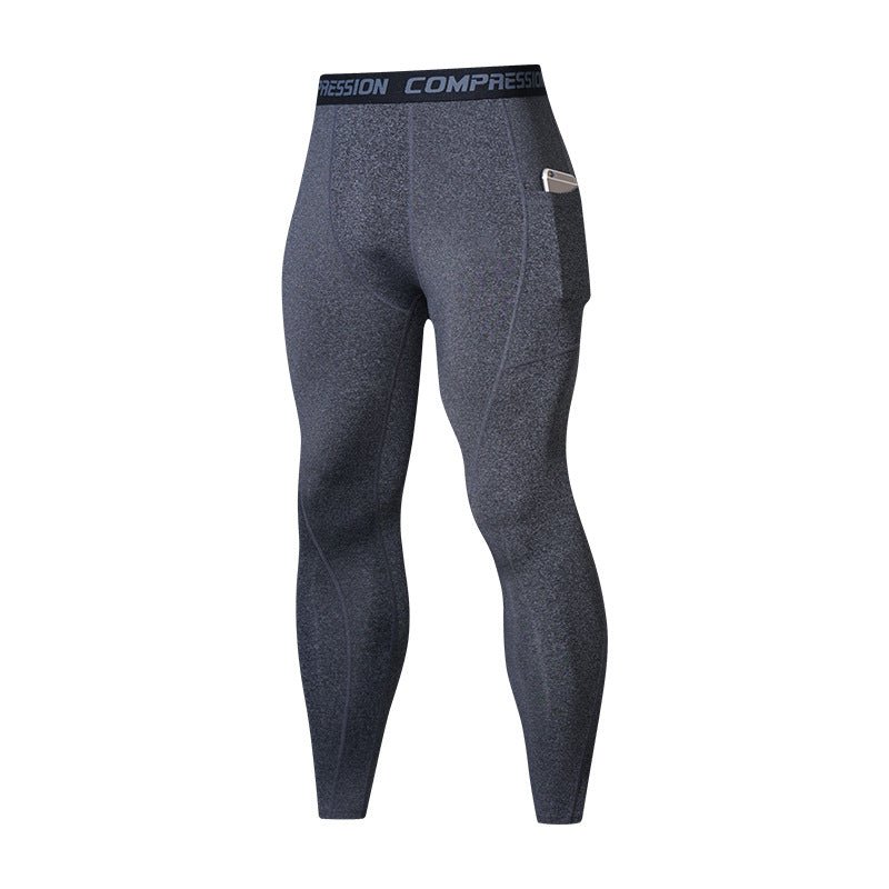 Patch Pocket Tight Pants Warm Fitness Pants Men's Quick-Drying Breathable Compression Pants Outdoor Cycling Running Leggings Sports Pants - Premium Fitness & Activewear