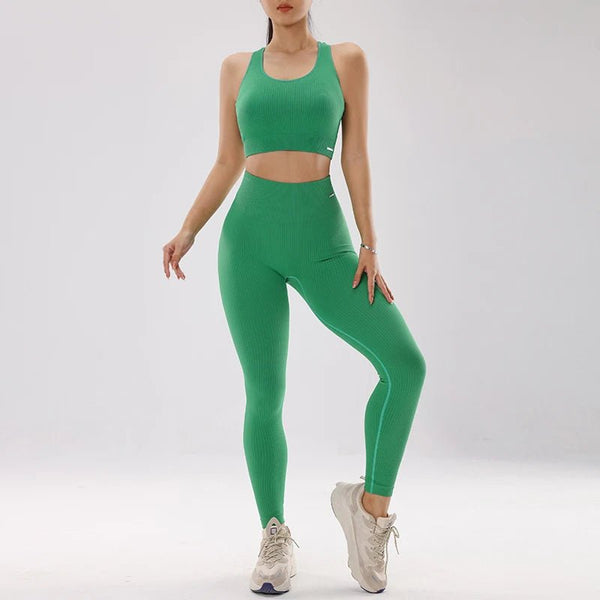 Peach Hip Fitness Pants Set Yoga Running Quick Dried Bra Slimming Leggings Bottom 9/4 Pants - Premium Fitness & Activewear for Men & Women|UK