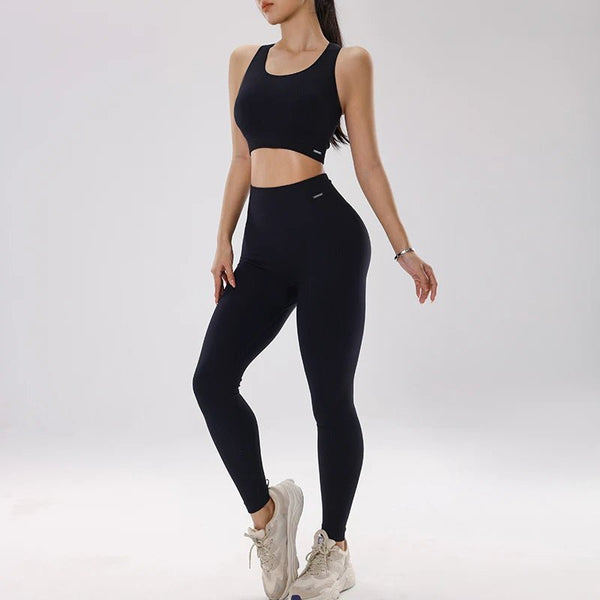 Peach Hip Fitness Pants Set Yoga Running Quick Dried Bra Slimming Leggings Bottom 9/4 Pants - Premium Fitness & Activewear for Men & Women|UK