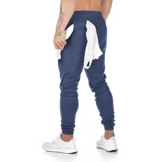 Plus size Jogger Pants Workout Gym sweat trouser Side Zipper Pockets Slim Fit trousers for men - Allen-Fitness