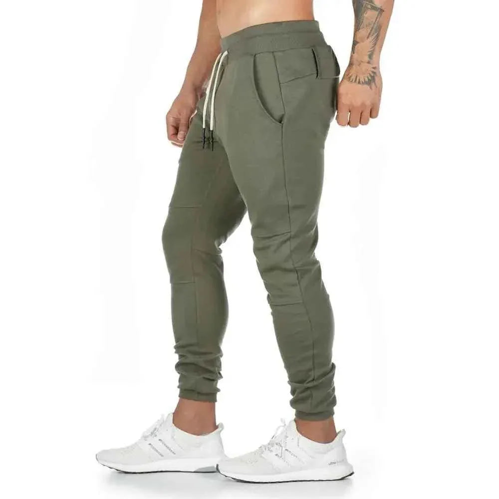 Plus size Jogger Pants Workout Gym sweat trouser Side Zipper Pockets Slim Fit trousers for men - Allen-Fitness