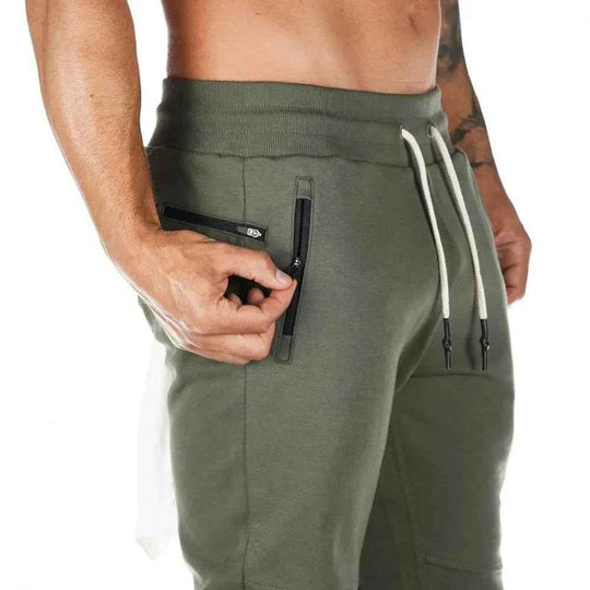 Plus size Jogger Pants Workout Gym sweat trouser Side Zipper Pockets Slim Fit trousers for men - Allen-Fitness