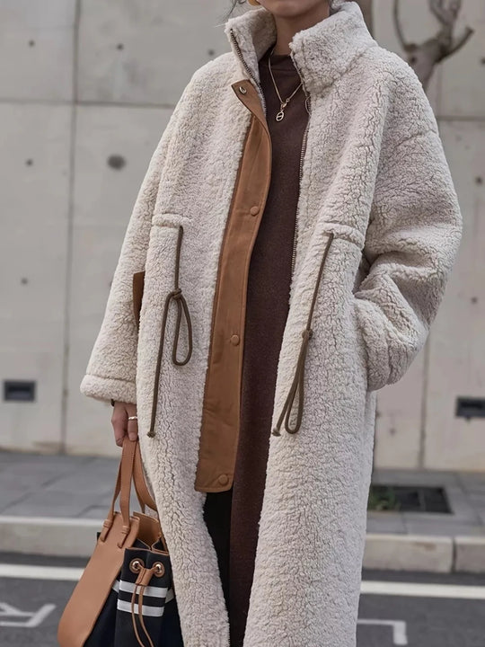 Plus Size Drawstring Zip Up Turtleneck Sherpa Coat - Allen Fitness | Running Shoes, Leggings &amp; Activewear UK