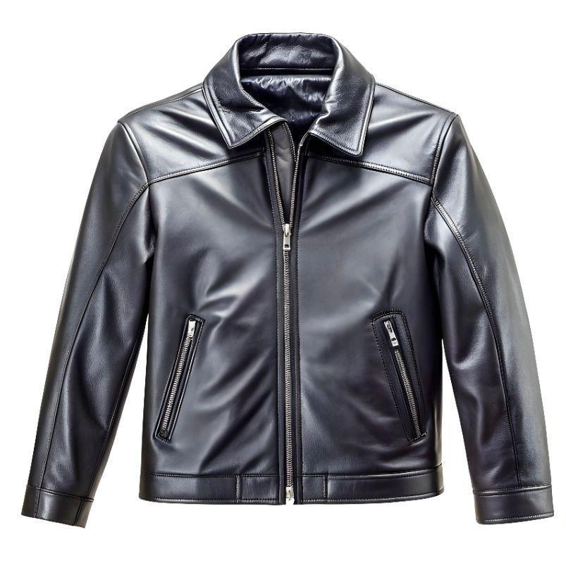 Premium Classic Black Leather Jacket For Men - Soft Sheep Leather, Durable Design, Timeless Style - Allen-Fitness