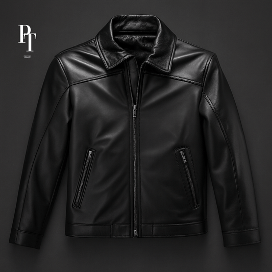 Premium Classic Black Leather Jacket For Men - Soft Sheep Leather, Durable Design, Timeless Style - Allen - Fitness