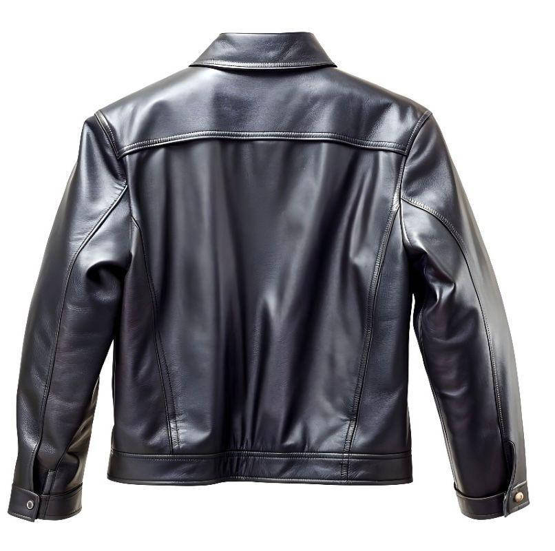 Premium Classic Black Leather Jacket For Men - Soft Sheep Leather, Durable Design, Timeless Style - Allen-Fitness