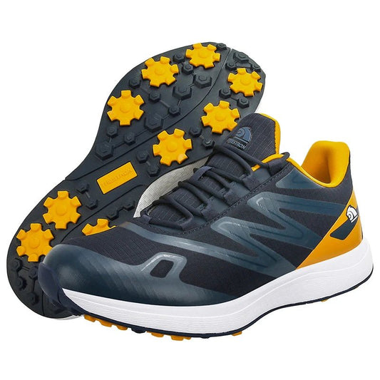 Premium Golf Shoes for Men - Stylish Leather Sneaker with Studs for Cricket and Sports - Allen - Fitness