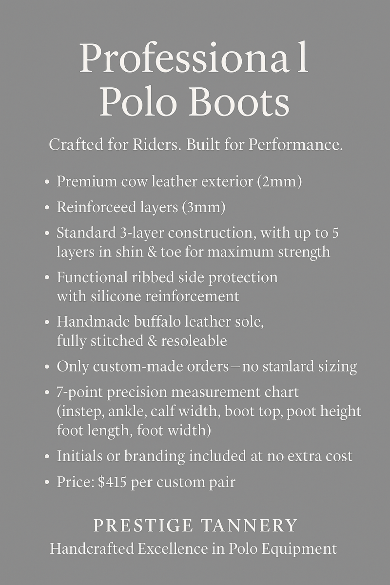 Premium Professional Polo Boots for Men - 100% Cow Leather, Top Quality & Expert Craftsmanship - Allen - Fitness