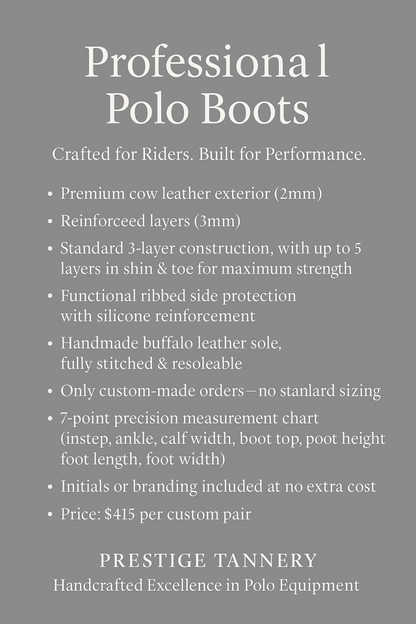 Premium Professional Polo Boots for Men - 100% Cow Leather, Top Quality & Expert Craftsmanship - Allen - Fitness