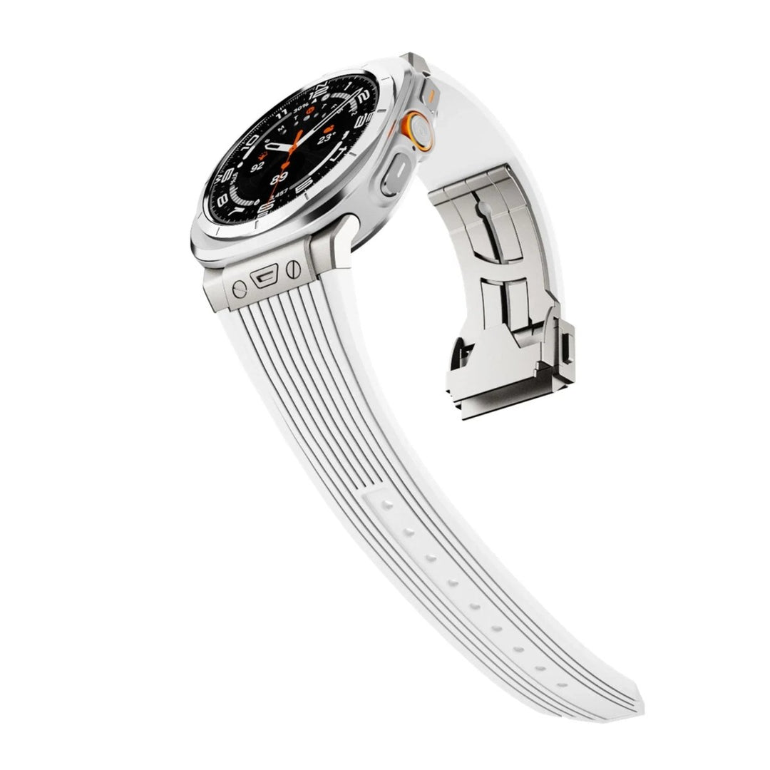 Premium Silicone Alloy Head Grain Watch Strap for Apple Watch - Stylish &amp; Comfortable 47mm Fit - Allen-Fitness
