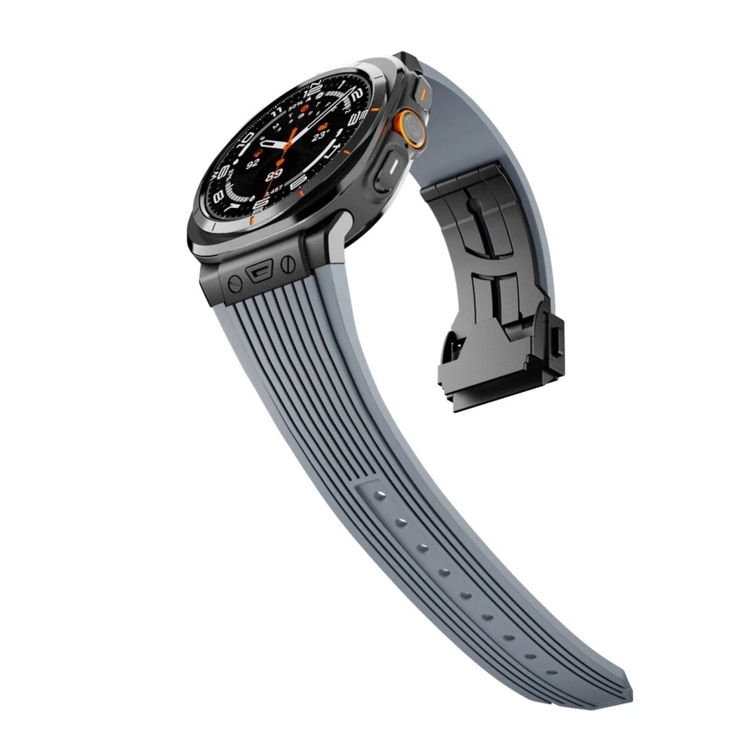 Premium Silicone Alloy Head Grain Watch Strap for Apple Watch - Stylish &amp; Comfortable 47mm Fit - Allen-Fitness