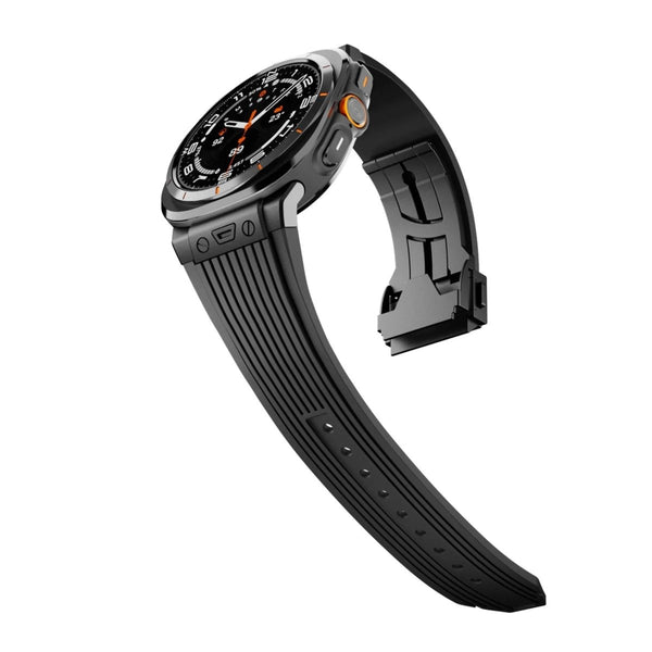 Premium Silicone Alloy Head Grain Watch Strap for Apple Watch - Stylish & Comfortable 47mm Fit