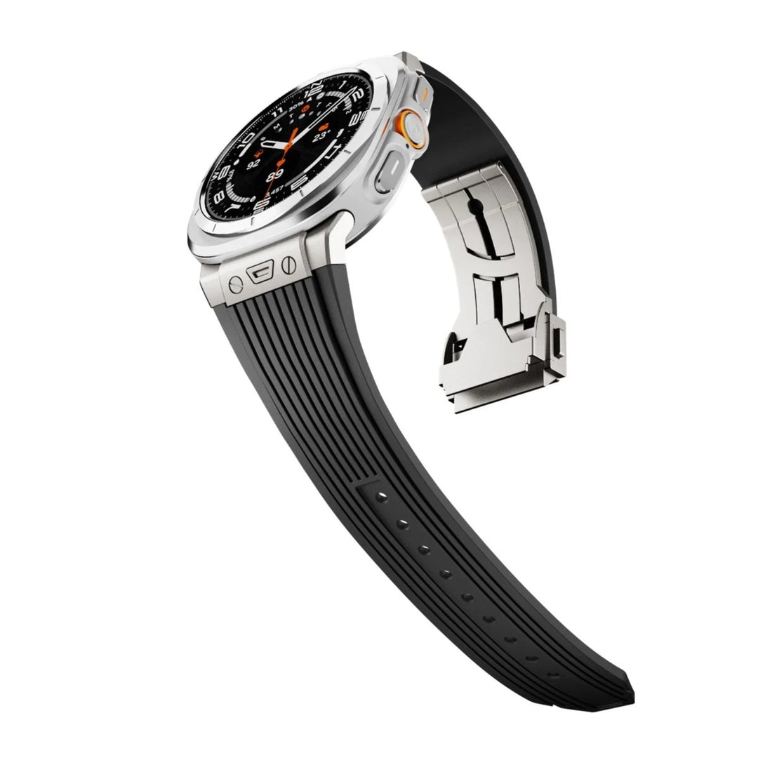 Premium Silicone Alloy Head Grain Watch Strap for Apple Watch - Stylish &amp; Comfortable 47mm Fit - Allen-Fitness