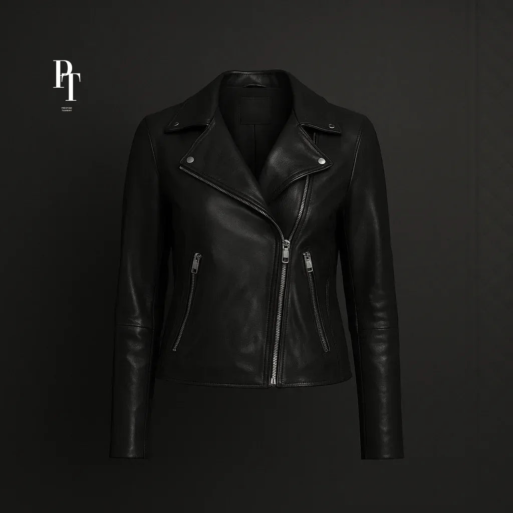 Premium Slim-Fit Leather Jacket for Women - Stylish, Durable, Flattering Design - Allen-Fitness