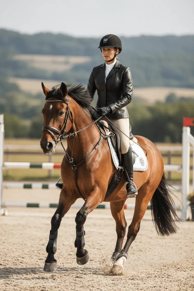 Prestige Tannery Equestrian Leather Jacket - Handmade Black Tailored Style with Premium Comfort - Allen-Fitness