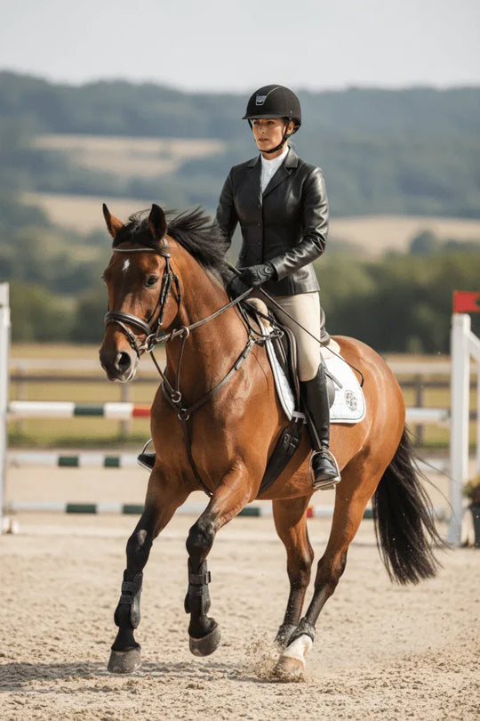 Prestige Tannery Equestrian Leather Jacket - Handmade Black Tailored Style with Premium Comfort - Allen-Fitness