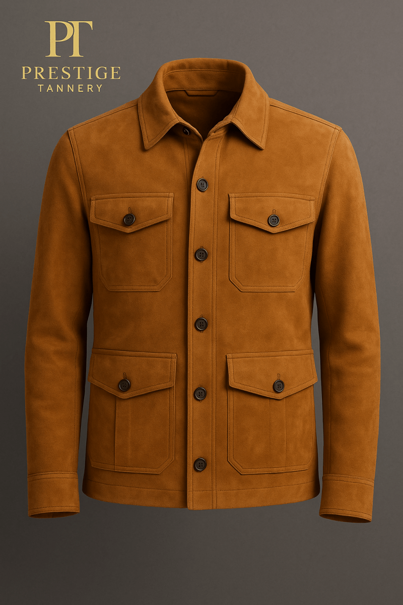 Prestige Tannery Field Jacket – Suede Collection for Equestrians, Handcrafted Soft Leather, Custom Sizes - Allen - Fitness